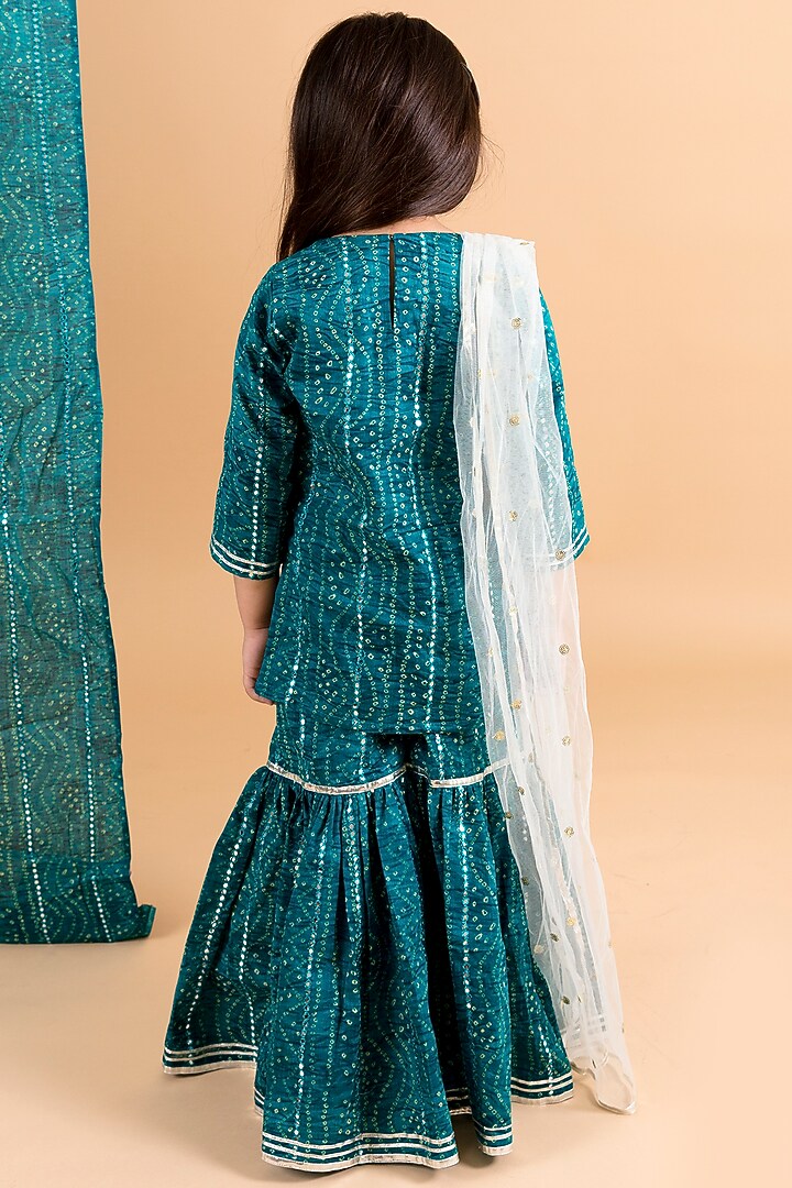 Blue Cotton Printed Sharara Set For Girls by Chotibuti at Pernia's Pop Up Shop