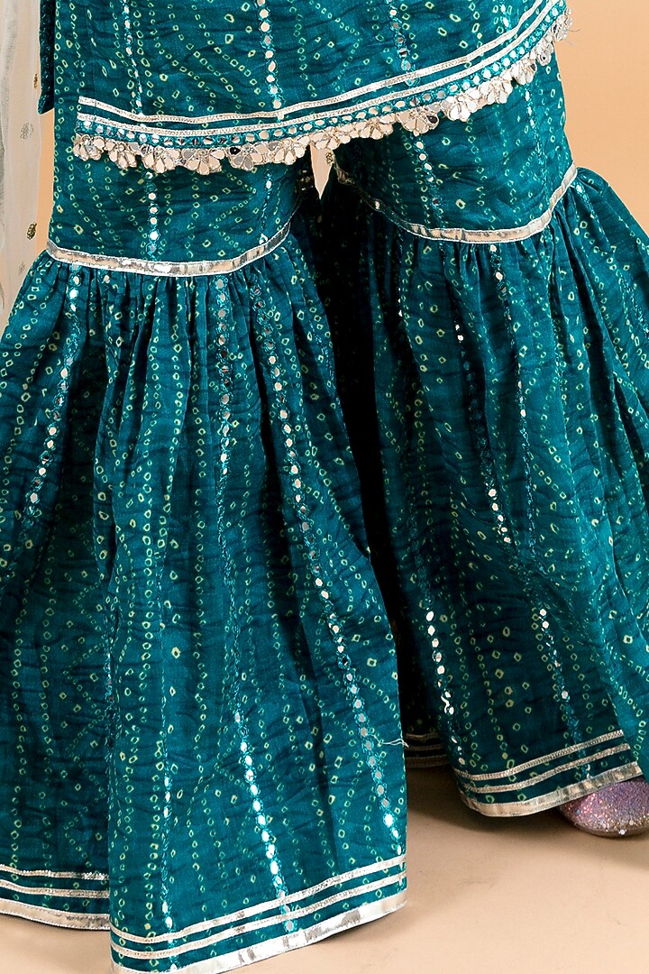 Blue Cotton Printed Sharara Set For Girls by Chotibuti at Pernia's Pop Up Shop