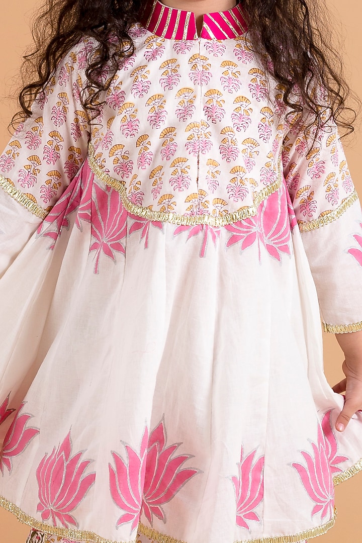 White Cotton Sharara Set For Girls by Chotibuti at Pernia's Pop Up Shop