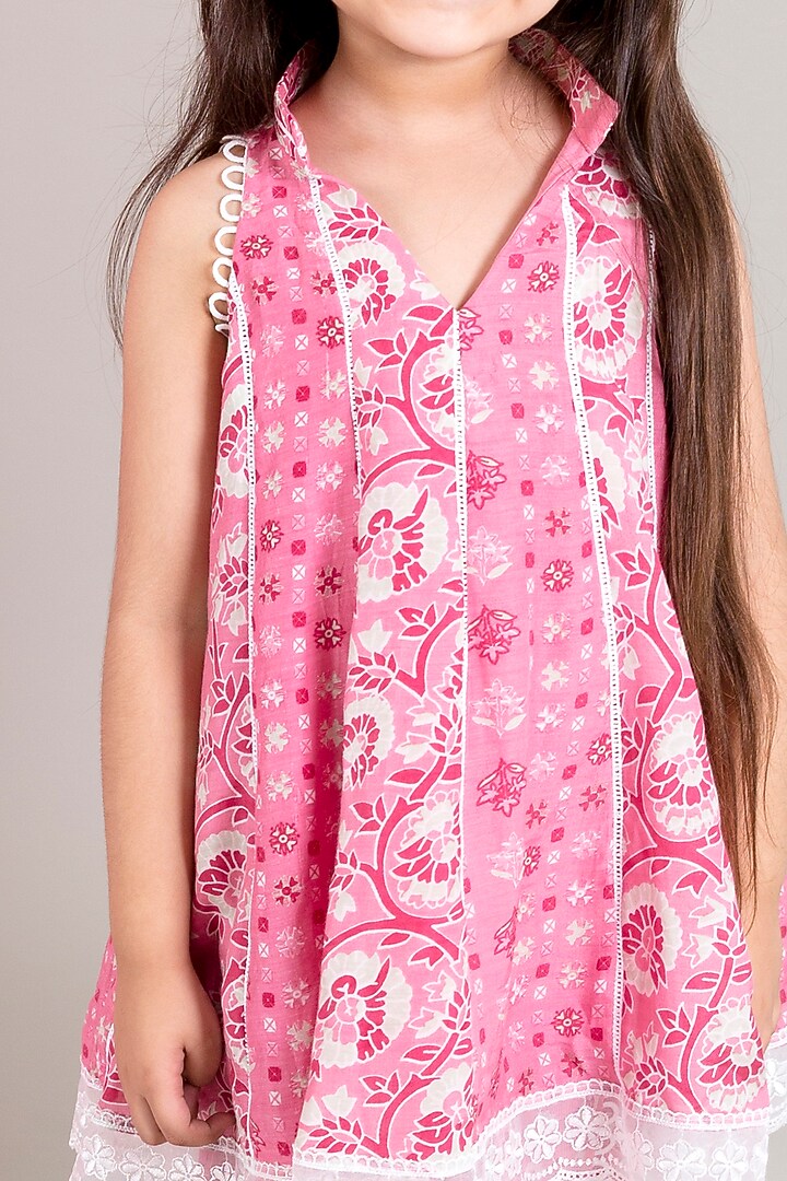 Girl Ombre Print Dhoti Cowl Set - Multi