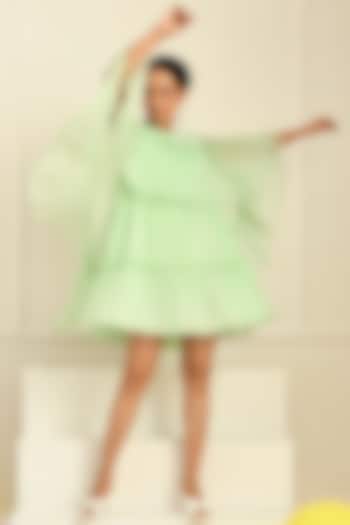 Pastel Green Chiffon Mini Dress by Choje