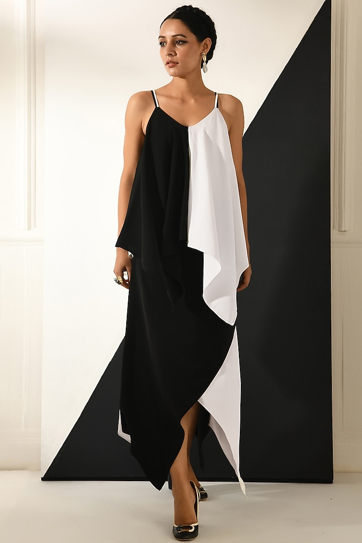 Black & White Lucia Asymmetrical Dress by Choje