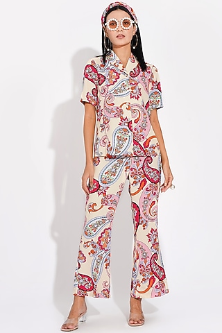 Lime Yellow Paisley Printed Top by Choje