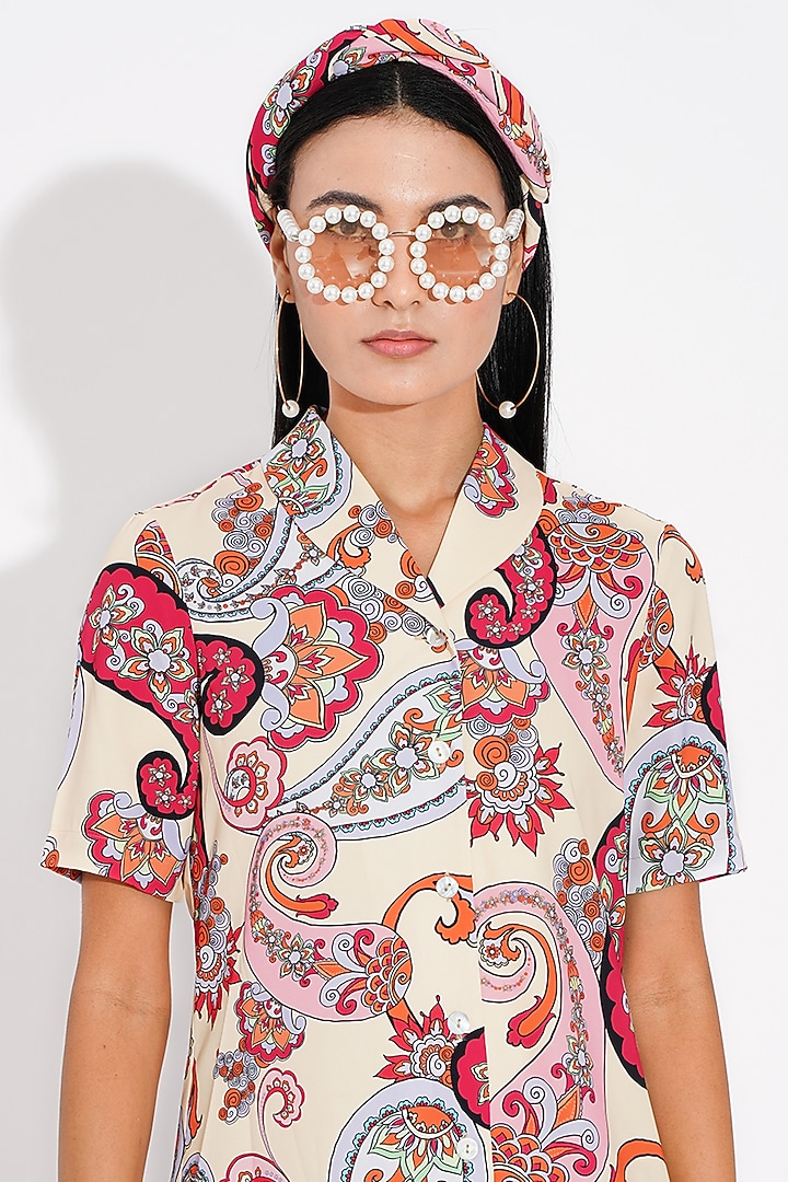 Lime Yellow Paisley Printed Top by Choje at Pernia's Pop Up Shop