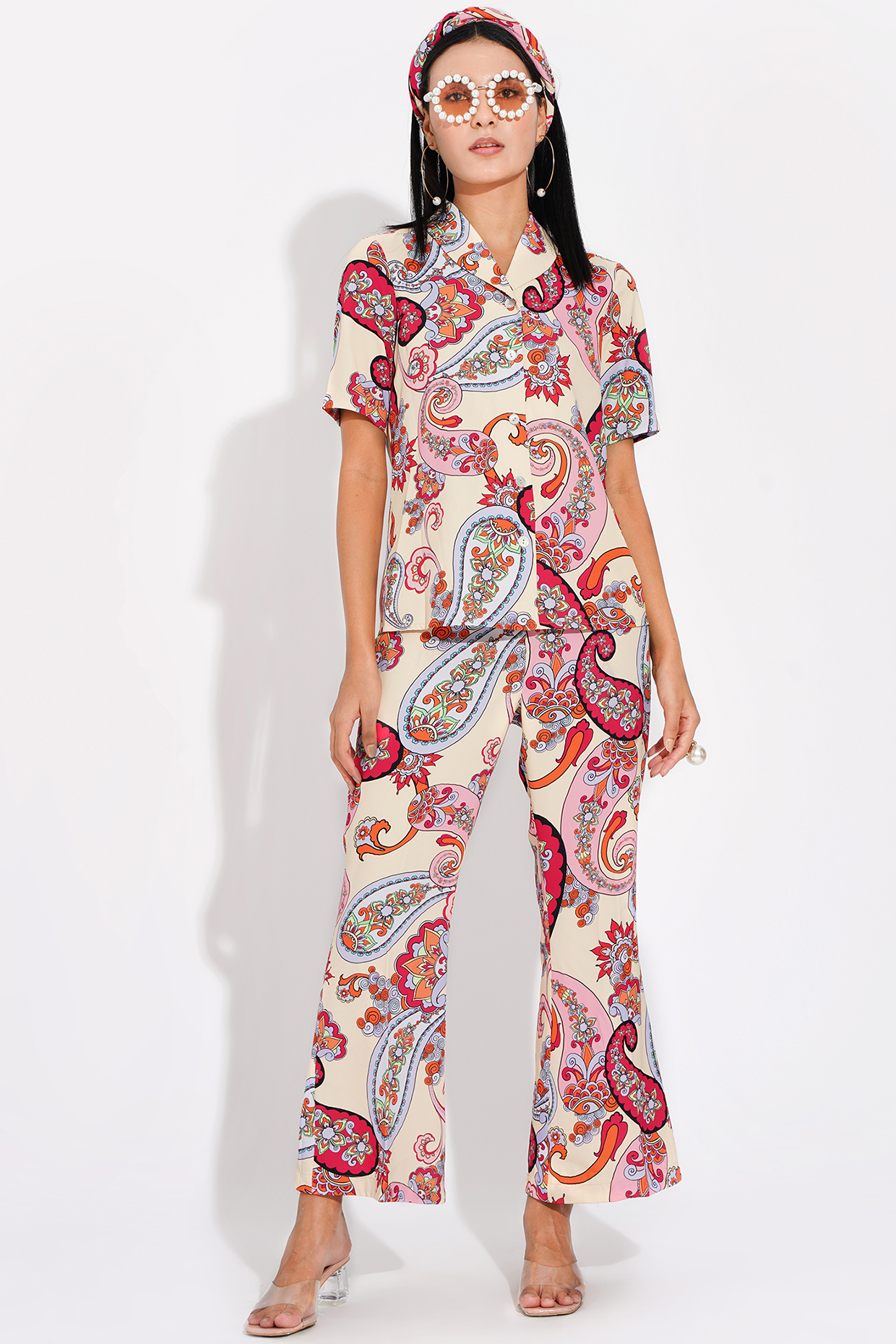Lime Yellow Paisley Printed Pants by Choje at Pernia's Pop Up Shop