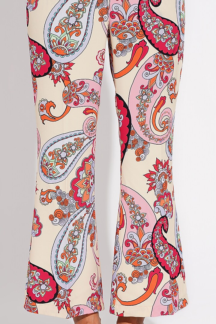 Lime Yellow Paisley Printed Pants by Choje at Pernia's Pop Up Shop