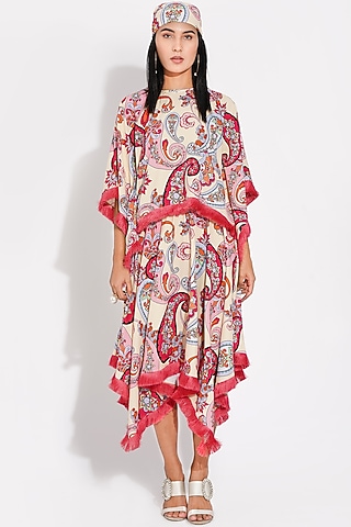 Lime Yellow Printed Kaftan Top by Choje