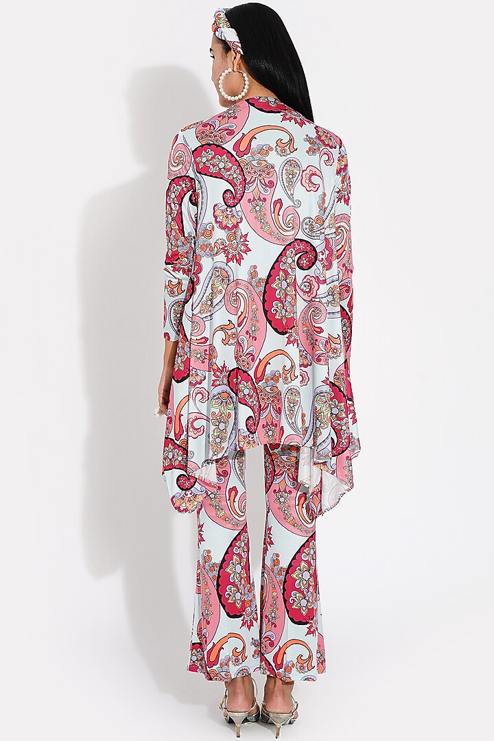 Mint Blue Printed Cover-Up by Choje at Pernia's Pop Up Shop