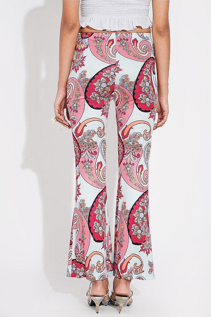 Mint Blue Pants With Print  by Choje at Pernia's Pop Up Shop