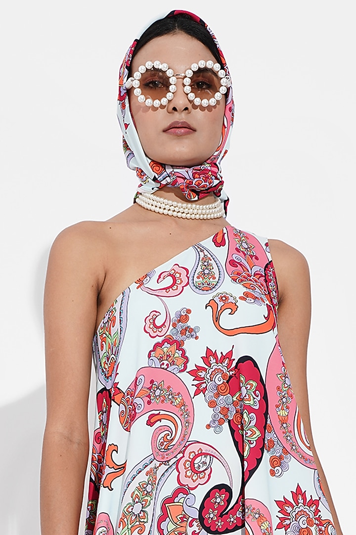 Mint Blue Paisley Printed Summer Dress by Choje at Pernia's Pop Up Shop