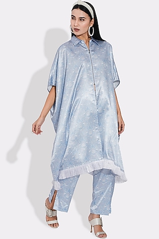 Powder Blue Printed Kaftan by Choje