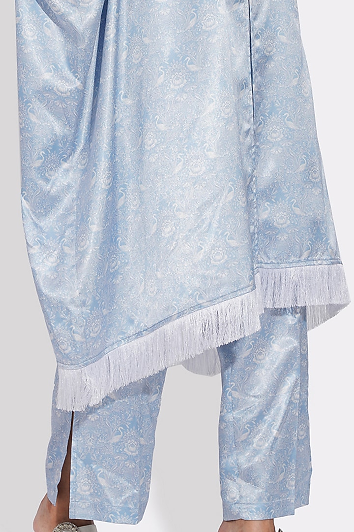 Powder Blue Pants With Print by Choje at Pernia's Pop Up Shop