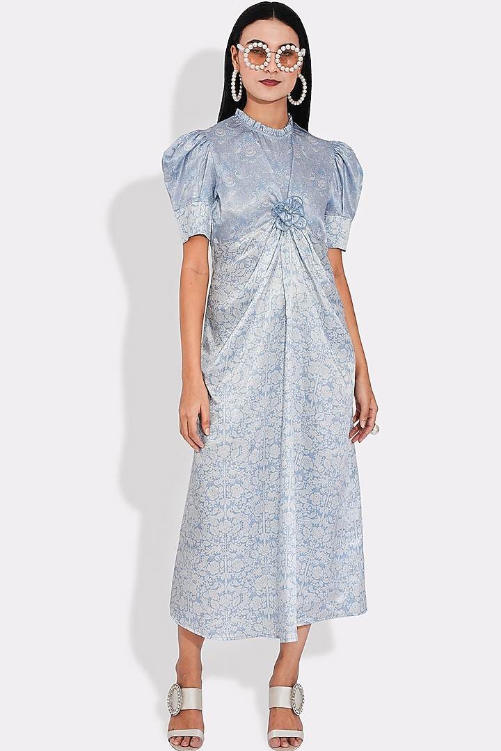 Powder Blue Dress With Print by Choje