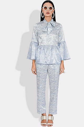 Powder Blue Top With Print by Choje