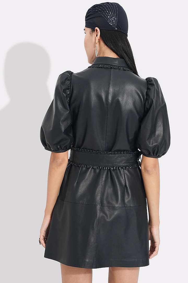 Black Leather Vacation Dress by Choje at Pernia's Pop Up Shop