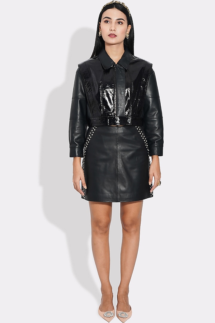 Black Leather Skirt by Choje