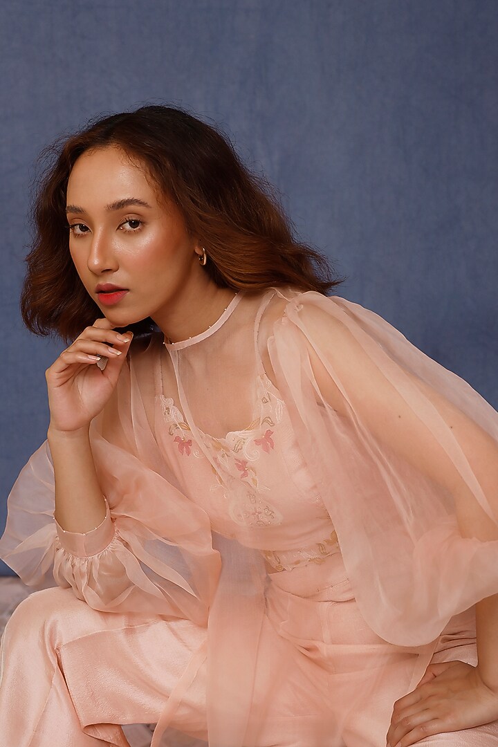 Baby Pink Silk Co-Ord Set by Chokhi Chorri at Pernia's Pop Up Shop