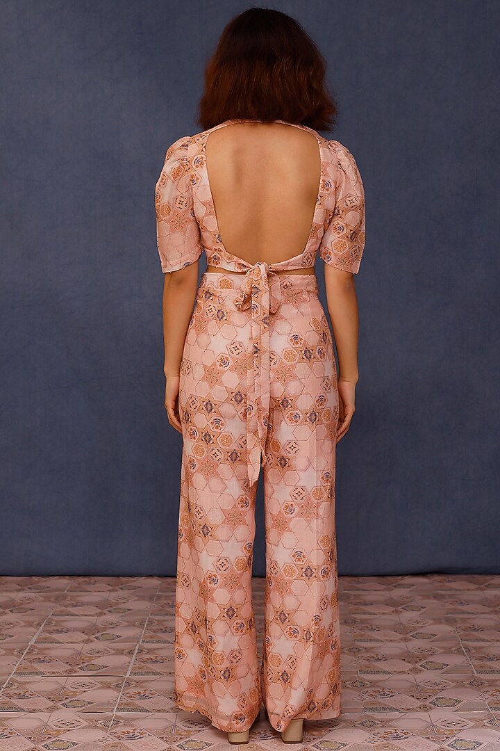 Pink Silk Chanderi Printed Co-Ord Set by Chokhi Chorri at Pernia's Pop Up Shop