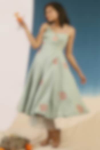 Sky Blue Embroidered Wrap Kurta Set by Chokhi Chorri at Pernia's Pop Up Shop