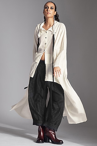White Organic Cotton High-Low Shirt by Chola