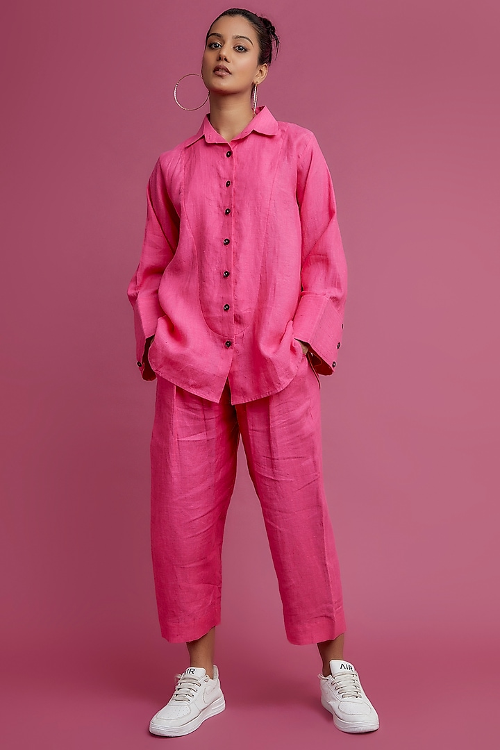 Pink Linen Shirt by Chola at Pernia's Pop Up Shop