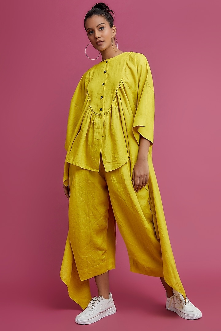 Yellow Linen Shirt by Chola at Pernia's Pop Up Shop