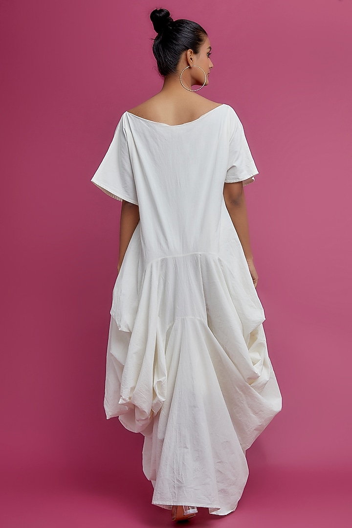Ivory Organic Cotton Off-Shoulder Vacation Dress by Chola at Pernia's Pop Up Shop