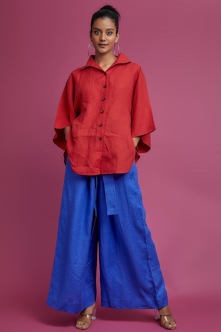 Red Linen Shirt by Chola