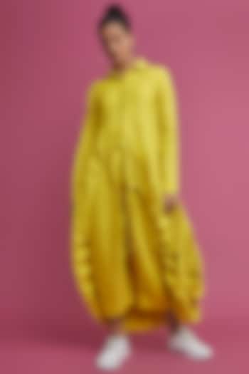 Yellow Linen Subtraction Shirt by Chola