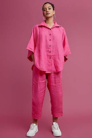 Blush Pink Linen Pajama Pants