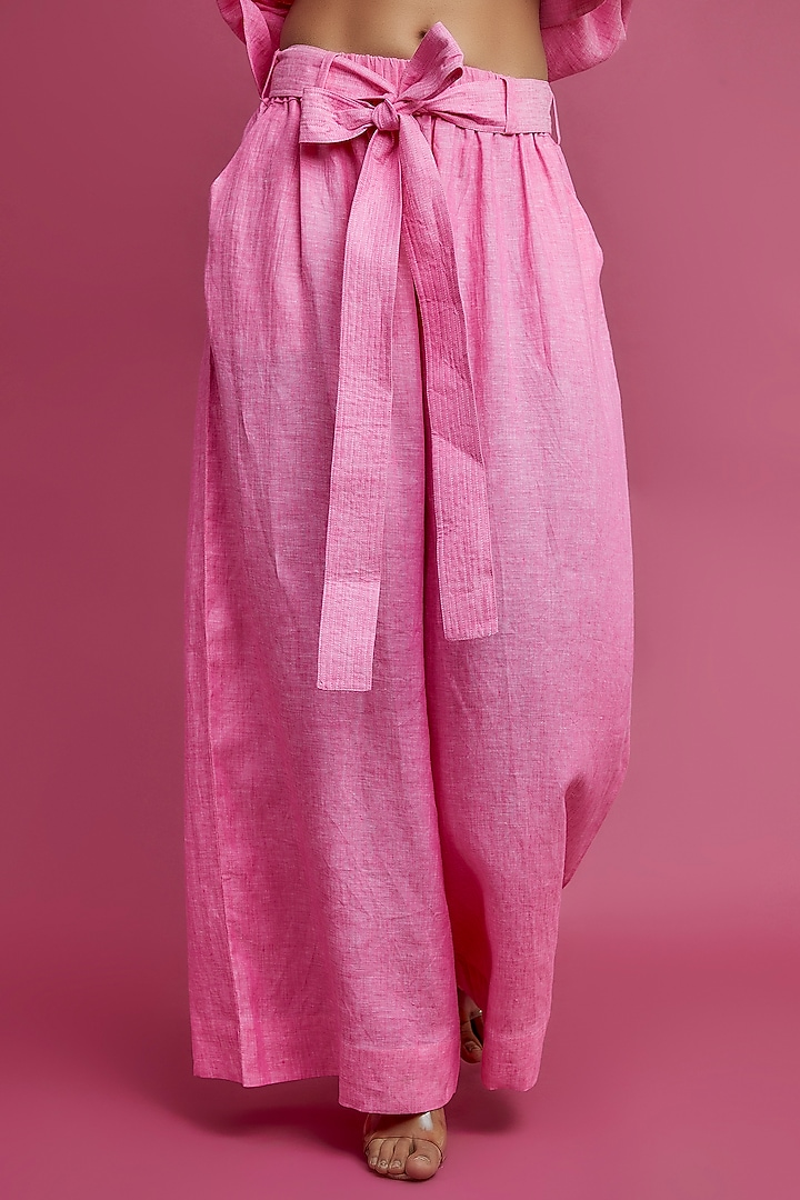 Pink Linen Trousers by Chola at Pernia's Pop Up Shop