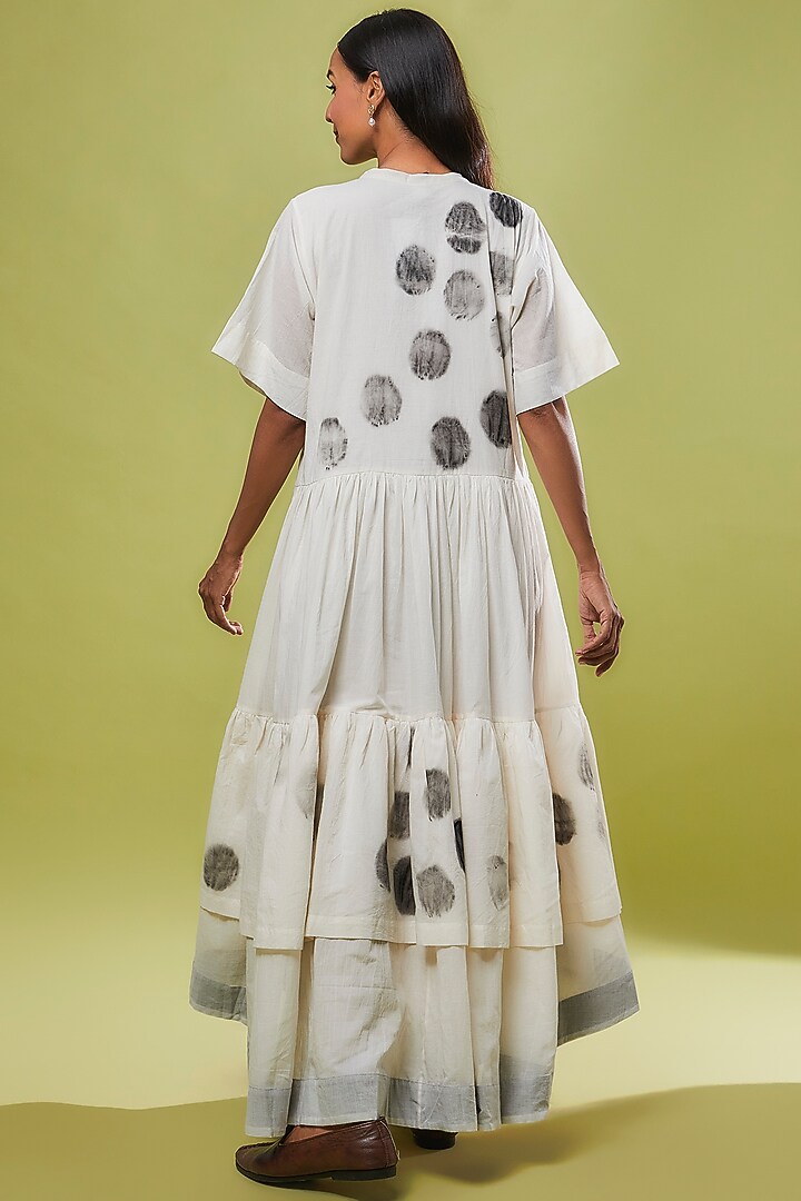 Ivory Organic Cotton Hand Painted Vacation Dress by Chola at Pernia's Pop Up Shop