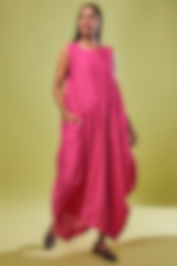 Pink Linen Dhoti Dress by Chola