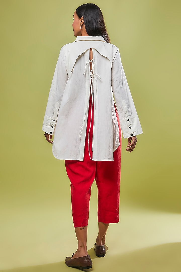 Ivory Organic Cotton A-Line Shirt by Chola at Pernia's Pop Up Shop