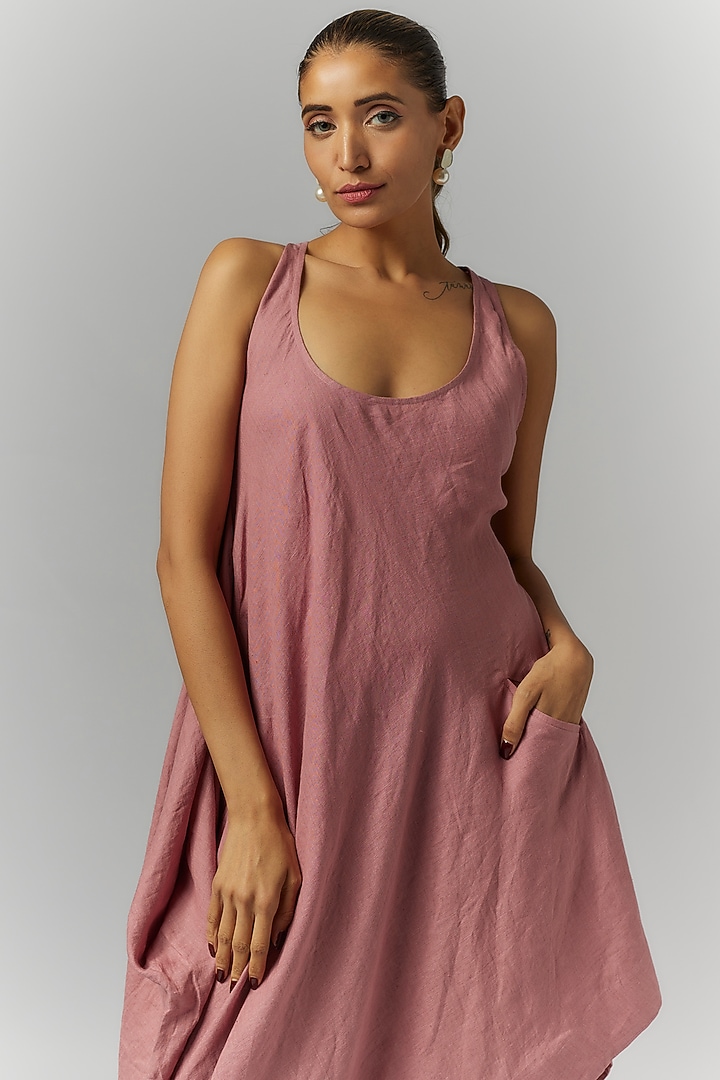 Pink Linen Vacation Dress by Chola at Pernia's Pop Up Shop