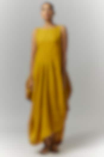 Yellow Linen Asymmetrical Dress by Chola at Pernia's Pop Up Shop