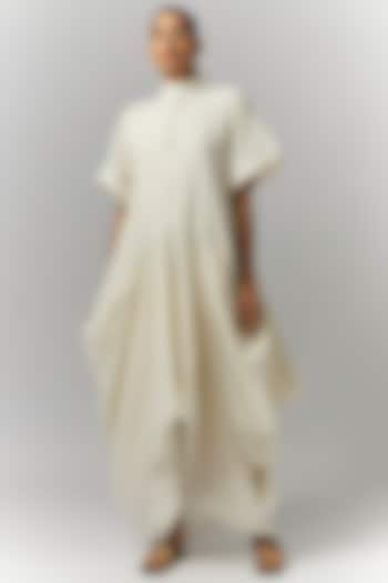 White Organic Cotton Circular Deconstructed Vacation Dress by Chola at Pernia's Pop Up Shop