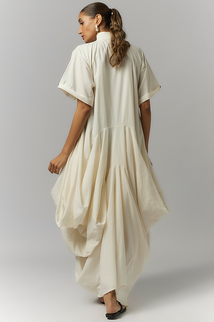 White Organic Cotton Circular Deconstructed Vacation Dress by Chola at Pernia's Pop Up Shop