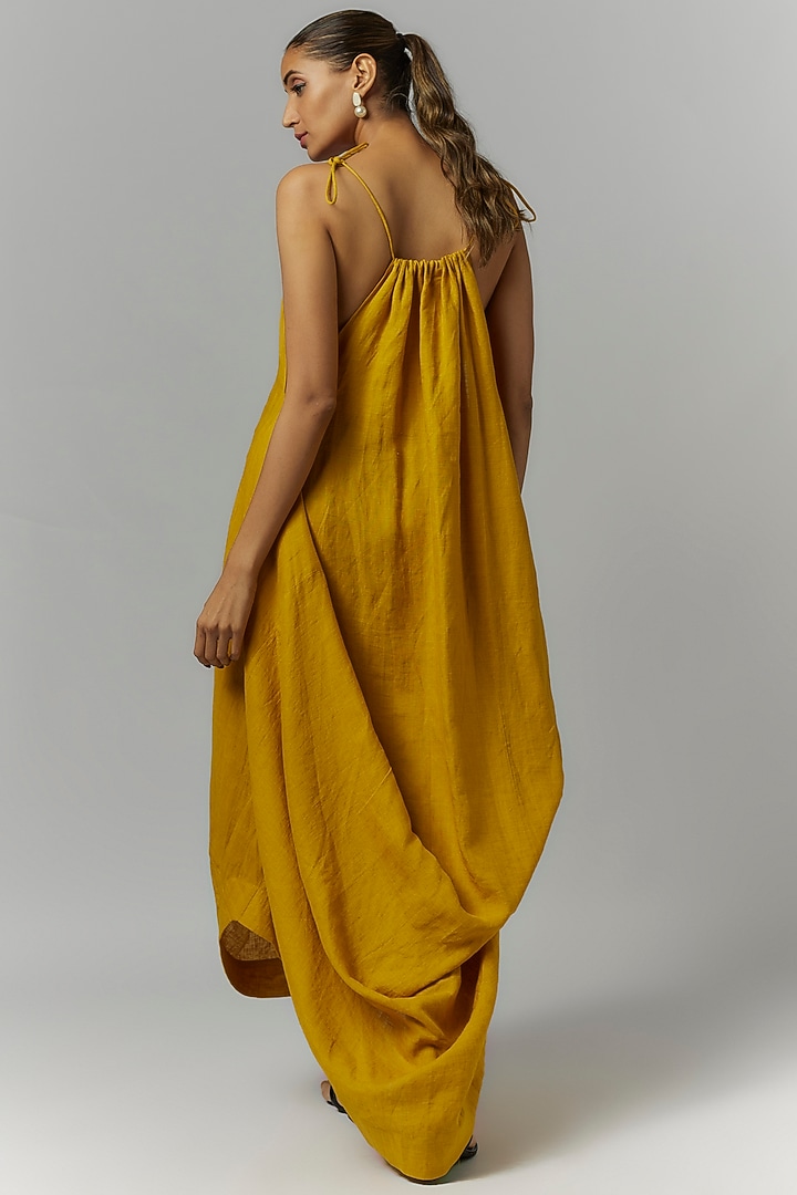Mustard Linen Deconstructed Vacation Dress by Chola at Pernia's Pop Up Shop  2026