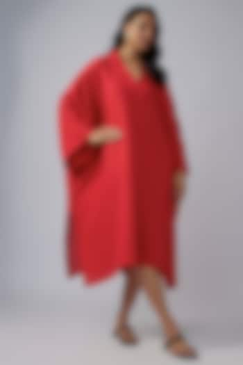 Red Linen Kaftan Dress by Chola at Pernia's Pop Up Shop