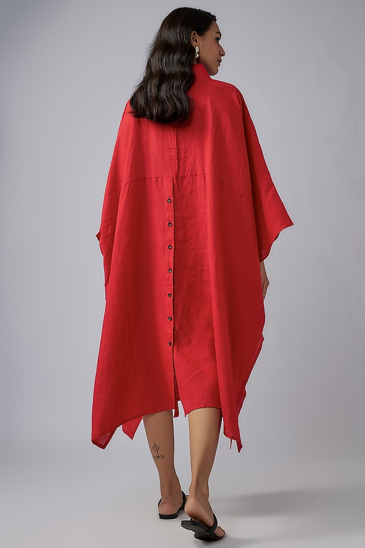 Red Linen Kaftan Vacation Dress by Chola at Pernia's Pop Up Shop