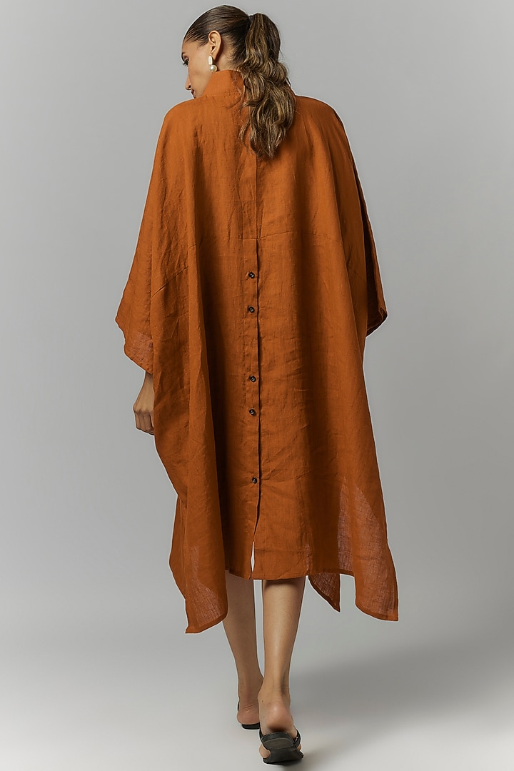 Orange Linen Kaftan Vacation Dress by Chola at Pernia's Pop Up Shop