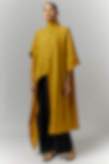 Mustard Linen Kaftan Shirt by Chola