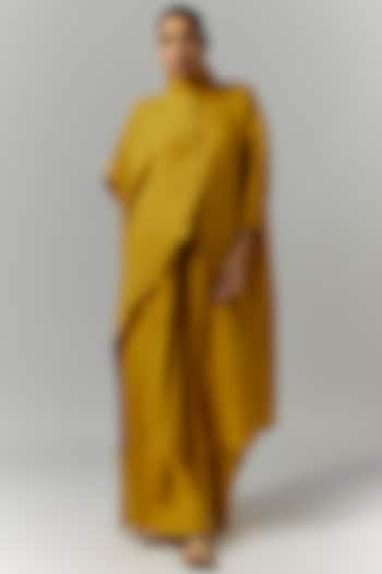 Mustard Linen Trousers With Belt by Chola