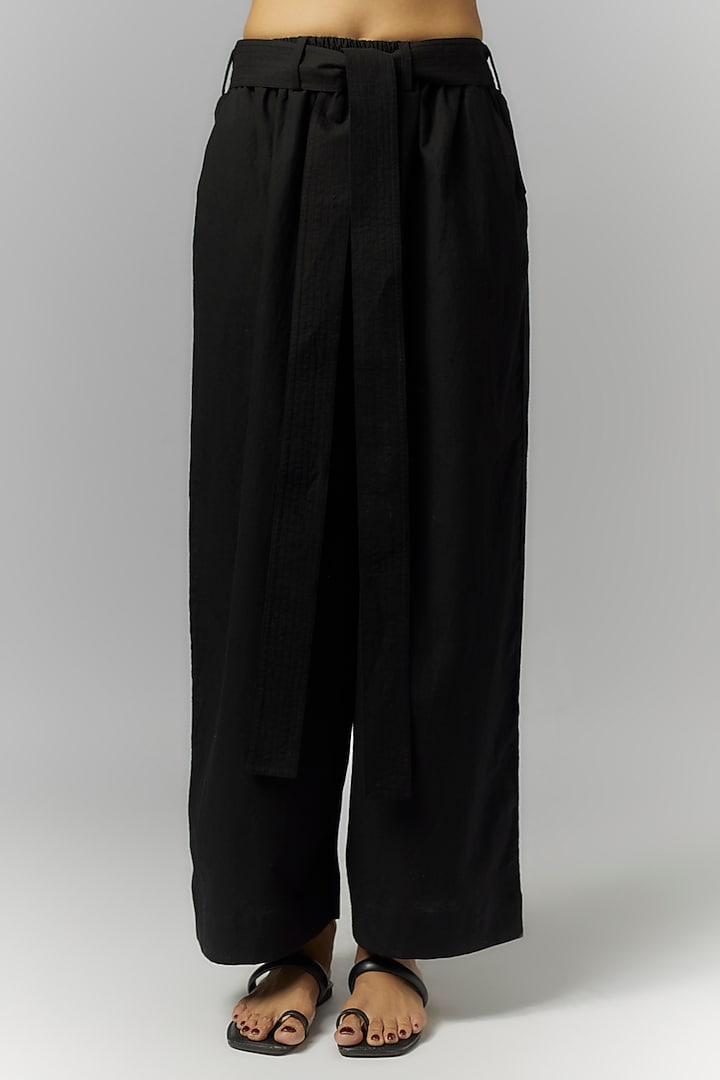 Black Organic Cotton Trousers by Chola at Pernia's Pop Up Shop