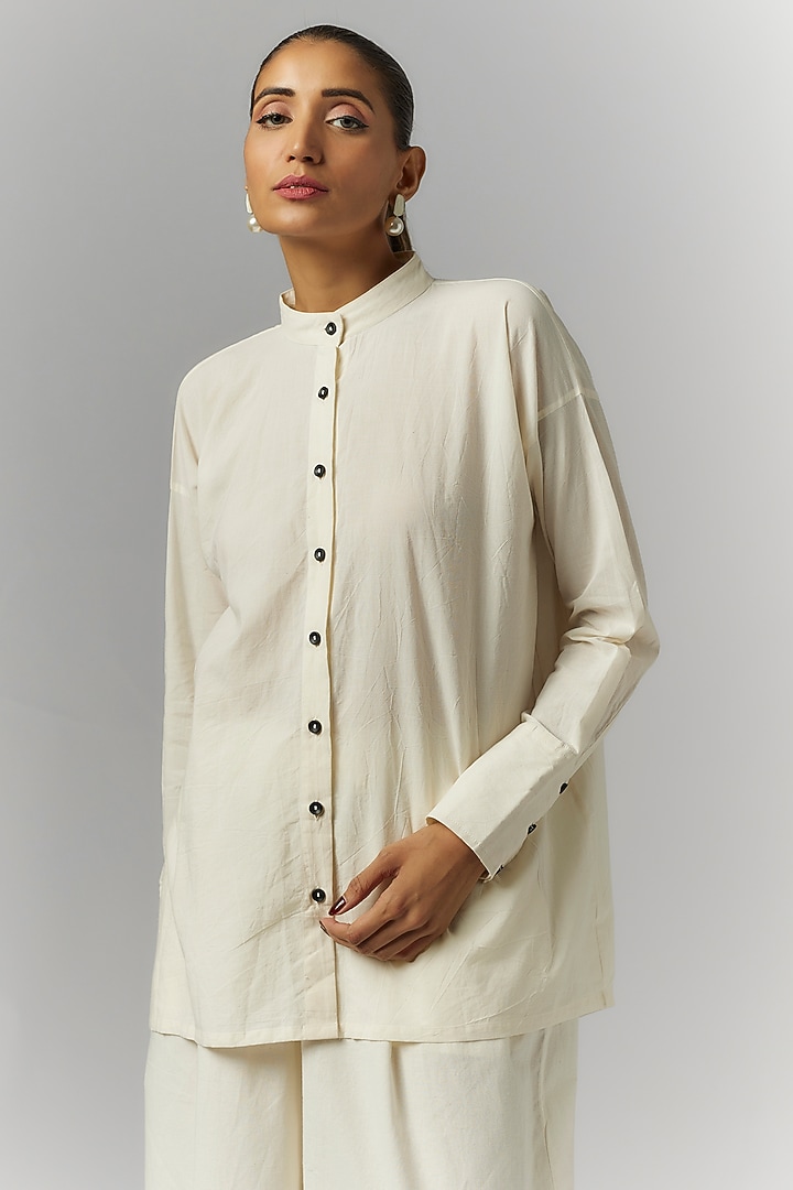 White Organic Cotton Shirt by Chola at Pernia's Pop Up Shop