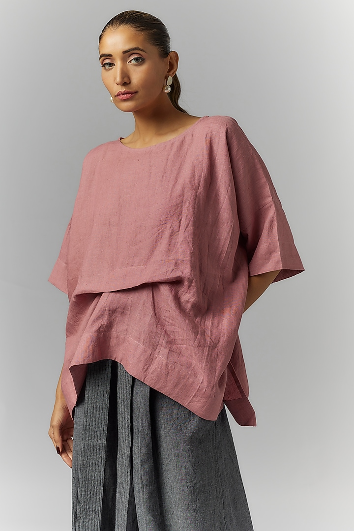 Pink Linen Top by Chola at Pernia's Pop Up Shop