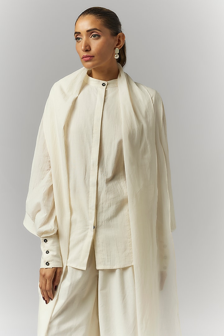 White Organic Cotton Shirt by Chola at Pernia's Pop Up Shop