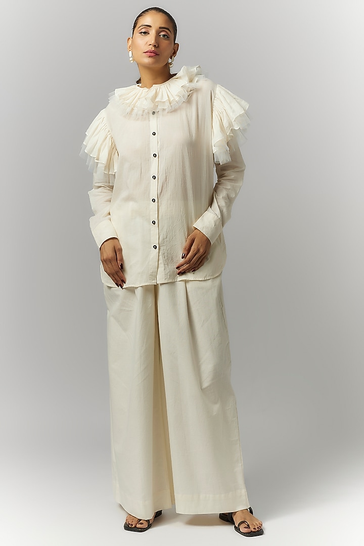 White Organic Cotton Shirt by Chola at Pernia's Pop Up Shop