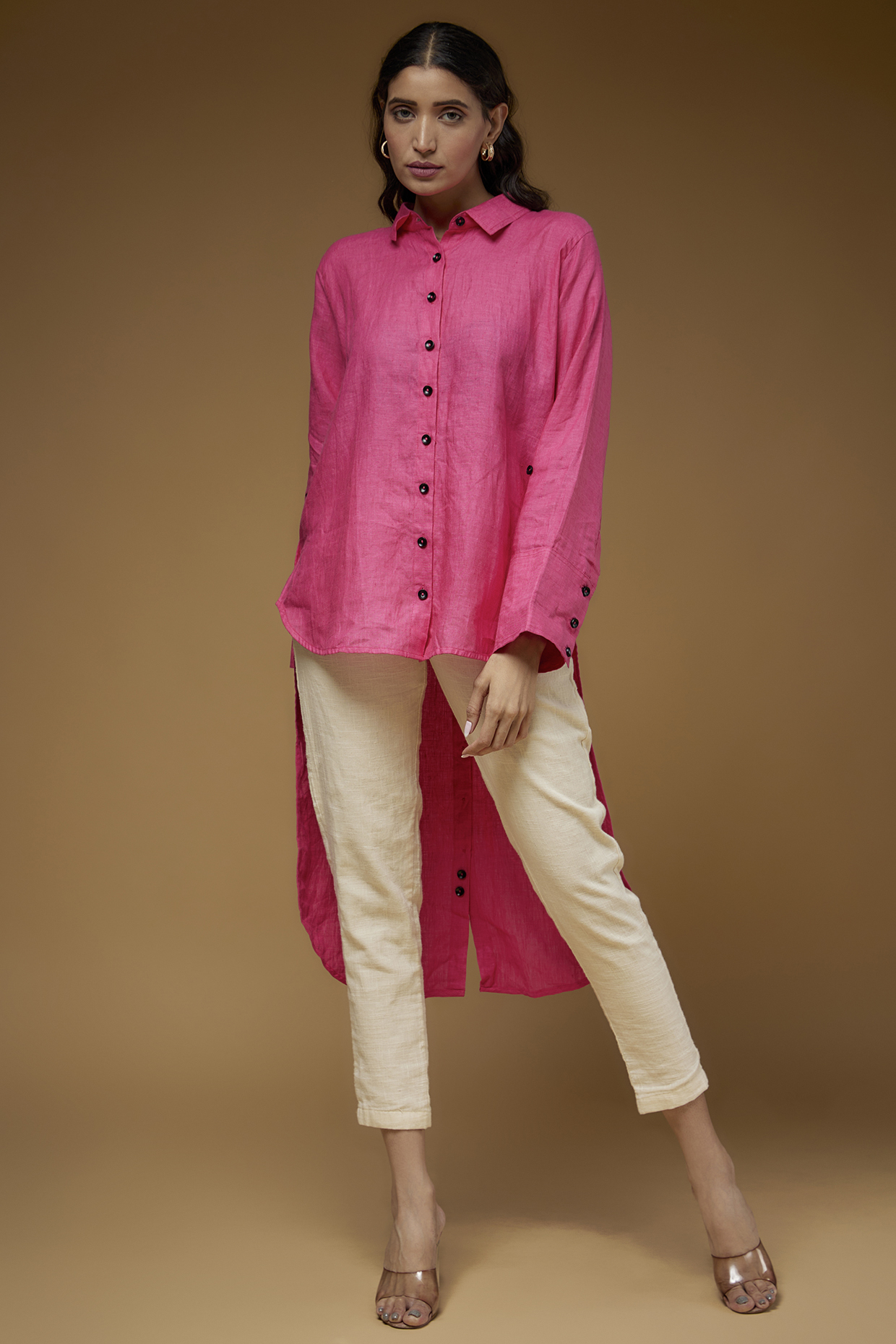 pink high low shirt